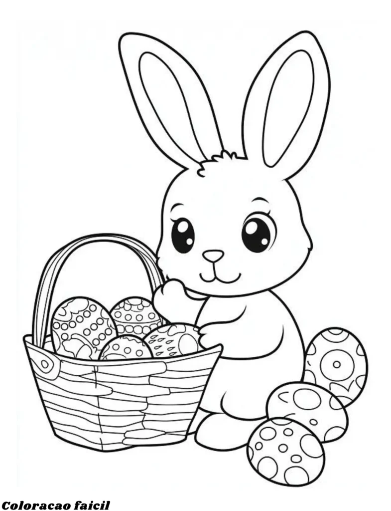 desenho de coelhos para colorir e imprimir