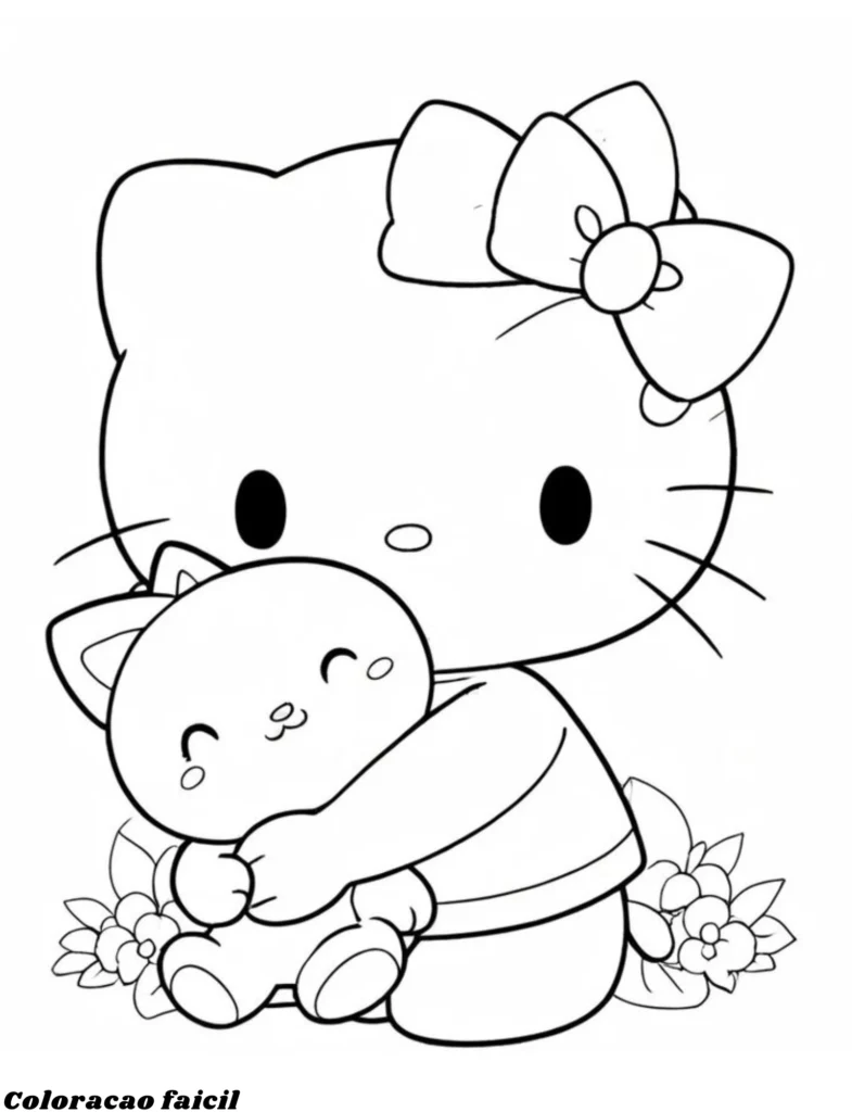 desenho para colorir da hello kit