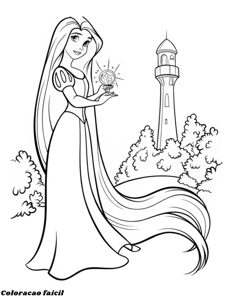 desenho de princesa para colorir