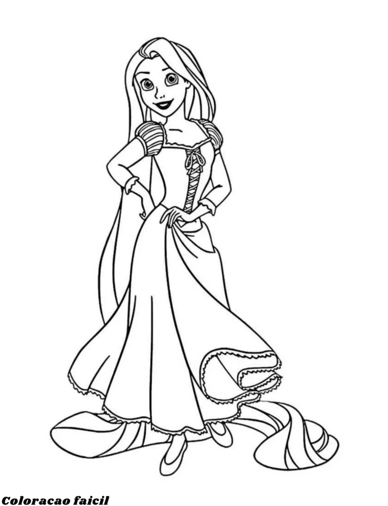 princesa para colorir