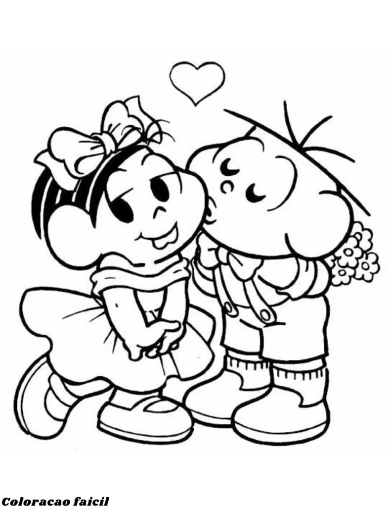 desenho para colorir da turma da monica
