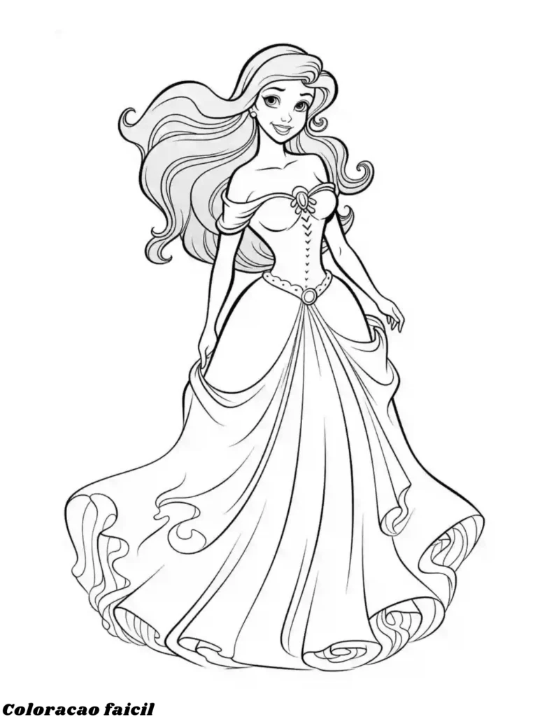 desenho para colorir das princesas