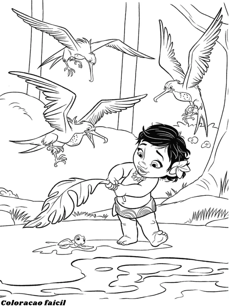 desenhos para colorir e imprimir moana