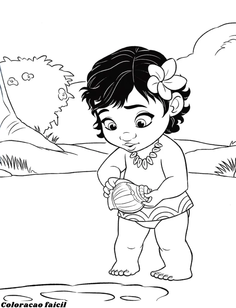 desenho para colorir moana e maui