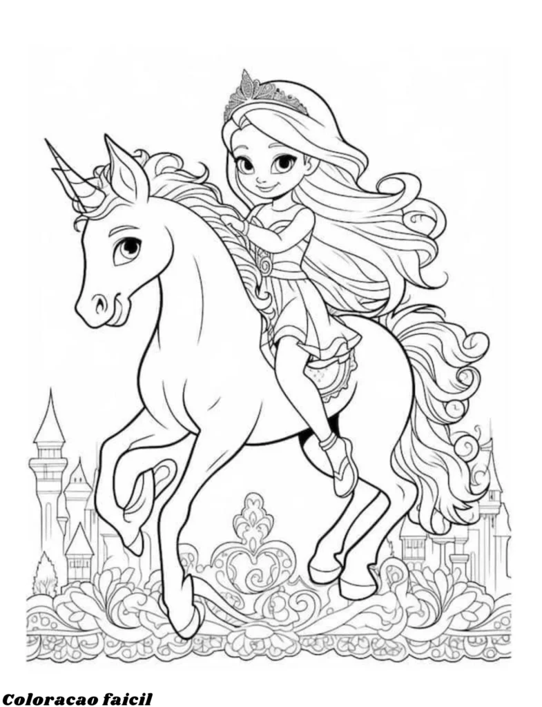 desenho de unicornio para colorir e imprimir