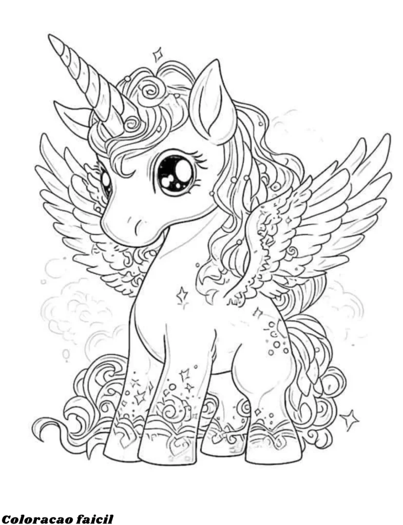 desenhos de unicornio para colorir e imprimir