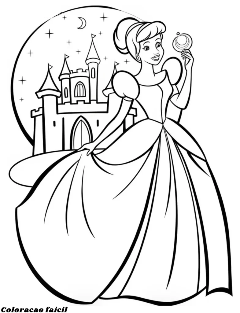 desenho princesa para colorir