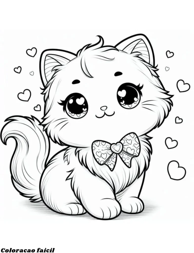 desenho colorir gatinho