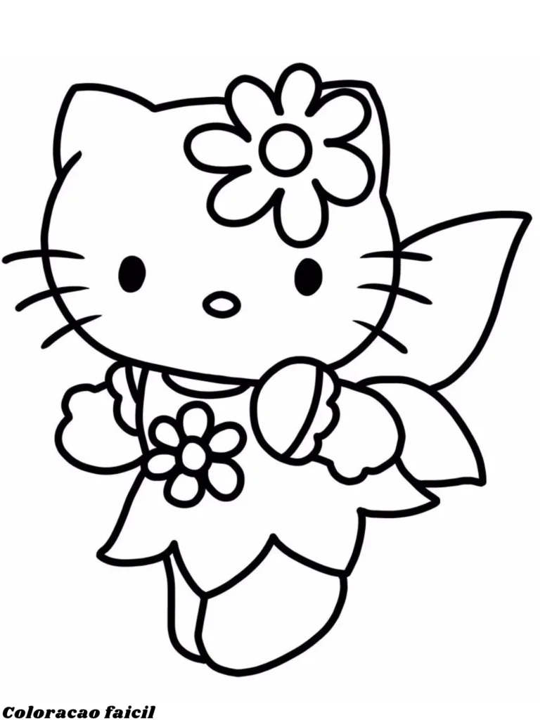 hello kitty para colorir e imprimir