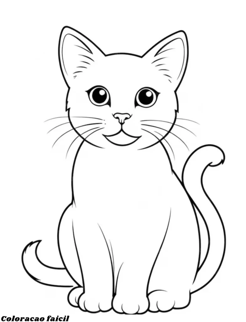 desenho de gatos para colorir