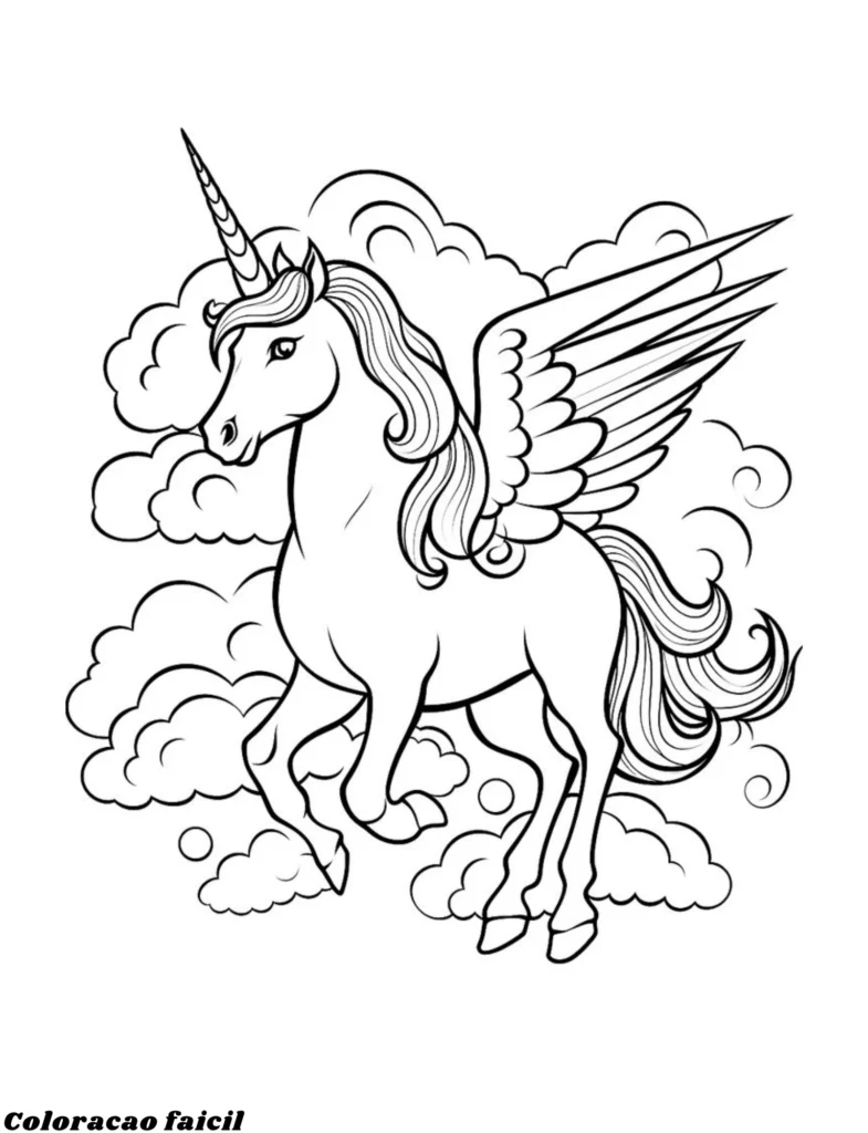 desenho para colorir de unicórnio