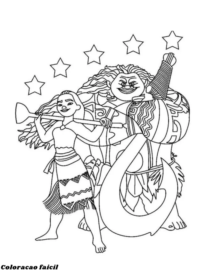 desenhos para pintar e imprimir moana