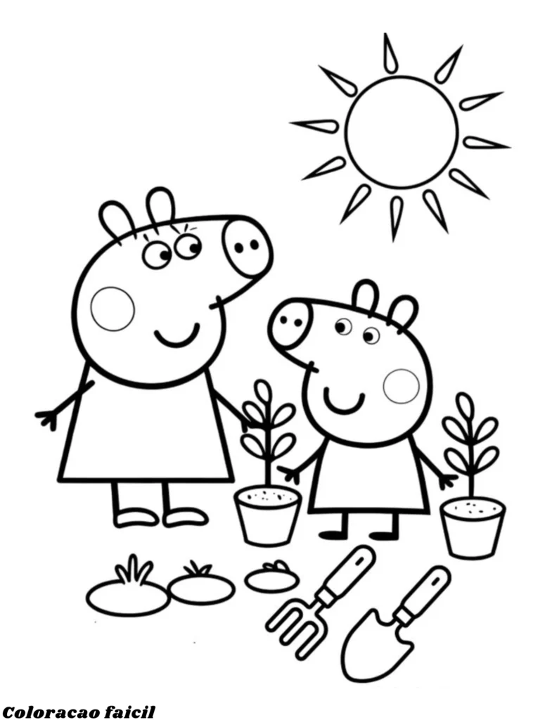 peppa desenho para colorir