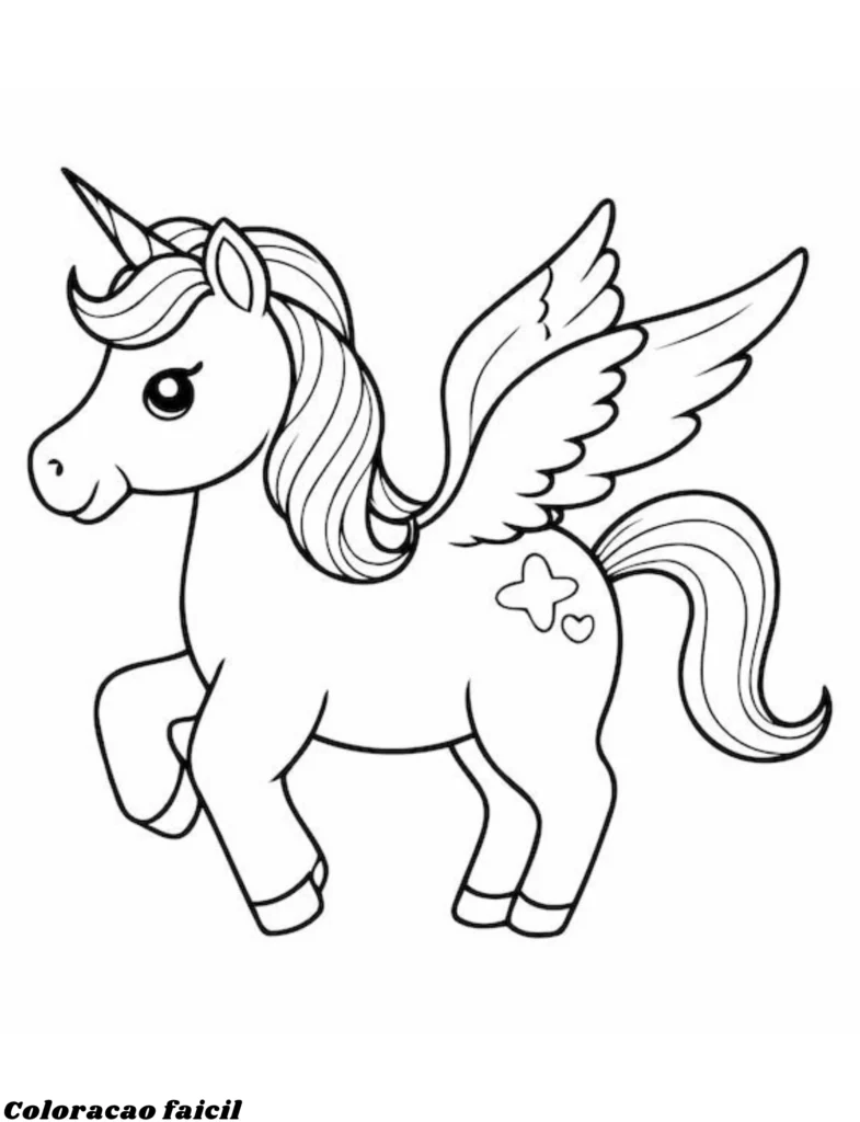 desenho p colorir unicornio