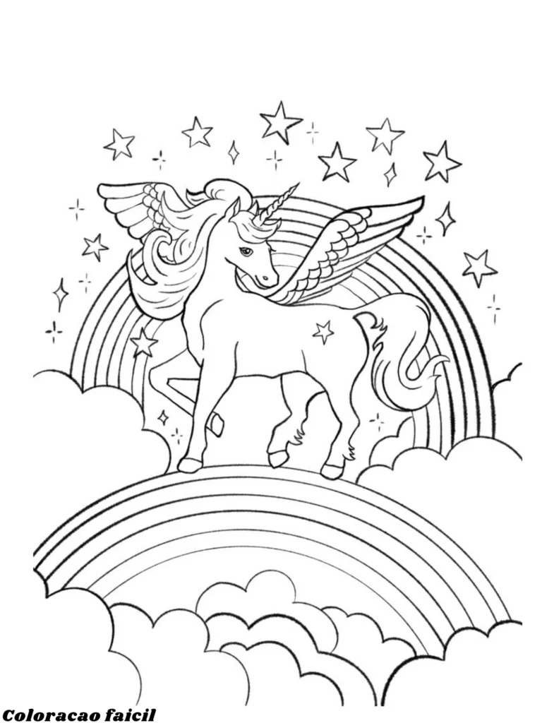 desenho colorir unicornio