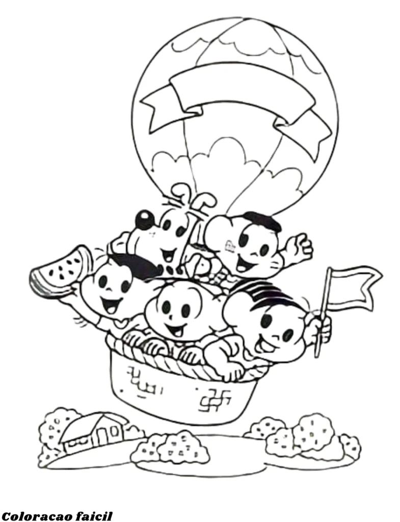 desenho da turma da monica para colorir