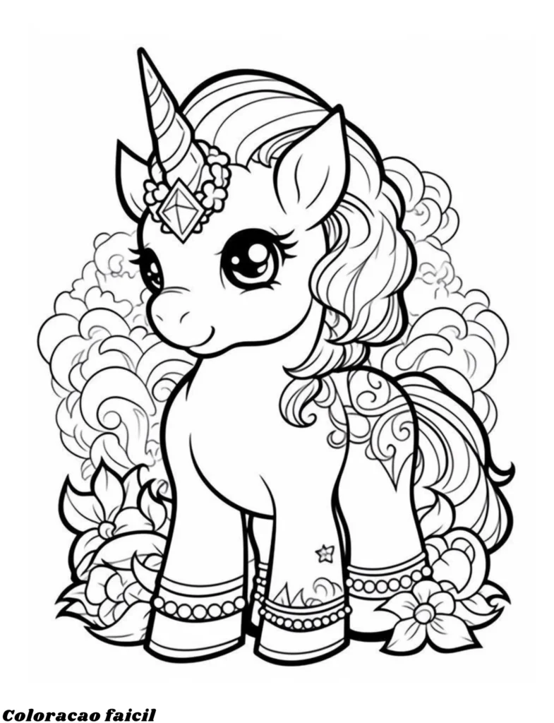 desenho para colorir unicornio