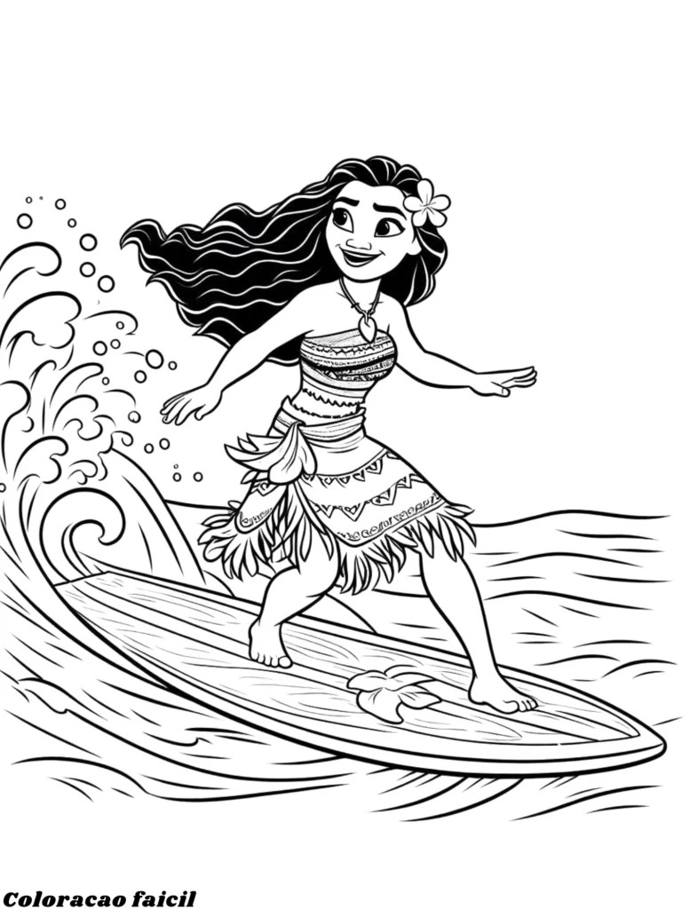 desenho para colorir moana