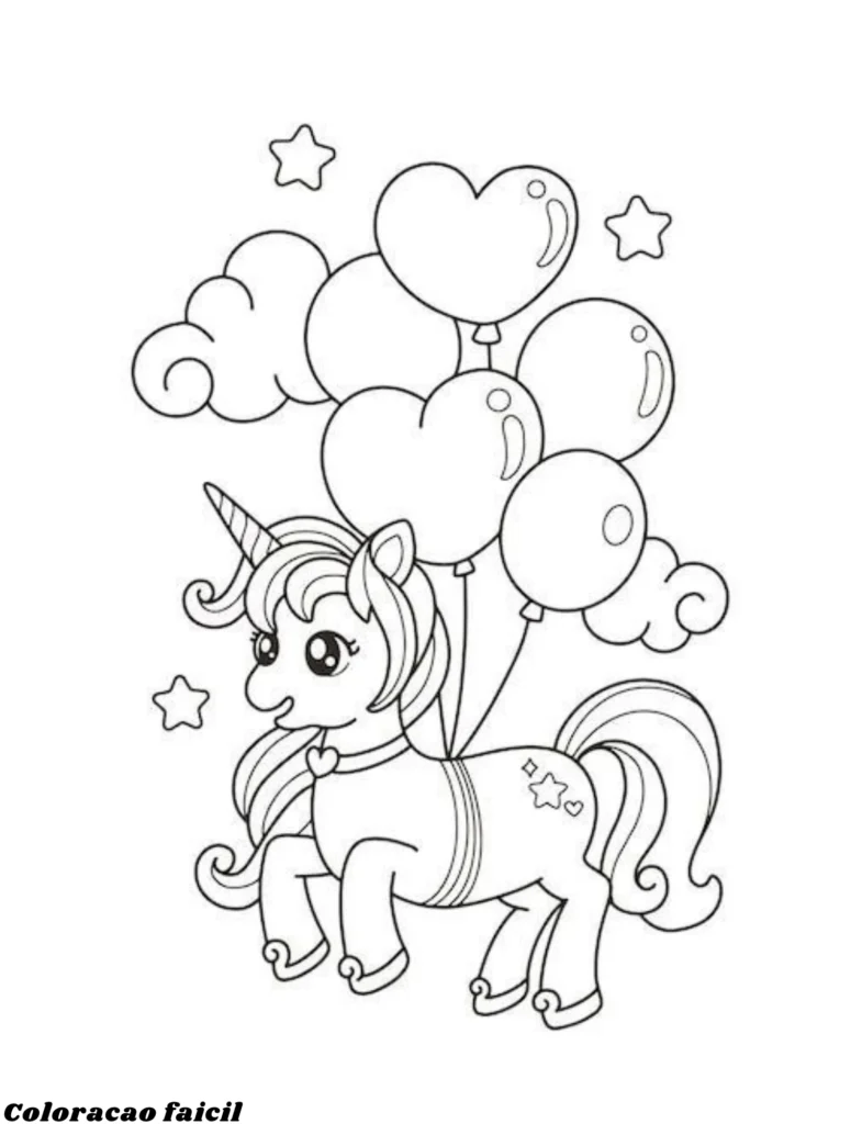 desenho para colorir e imprimir unicornio