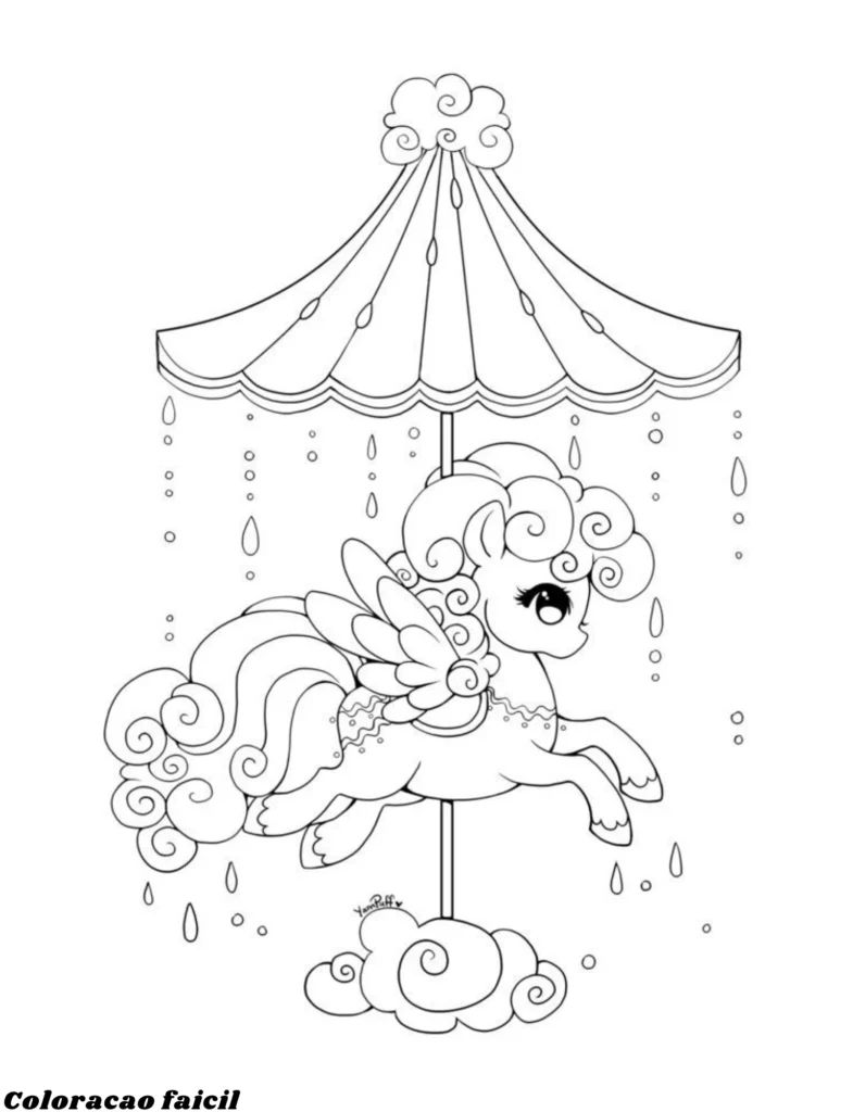 desenho de unicórnio para colorir e imprimir