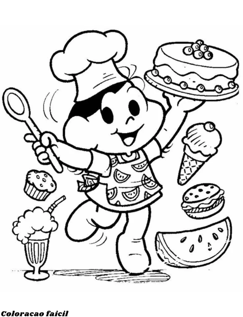 desenhos para colorir turma da monica