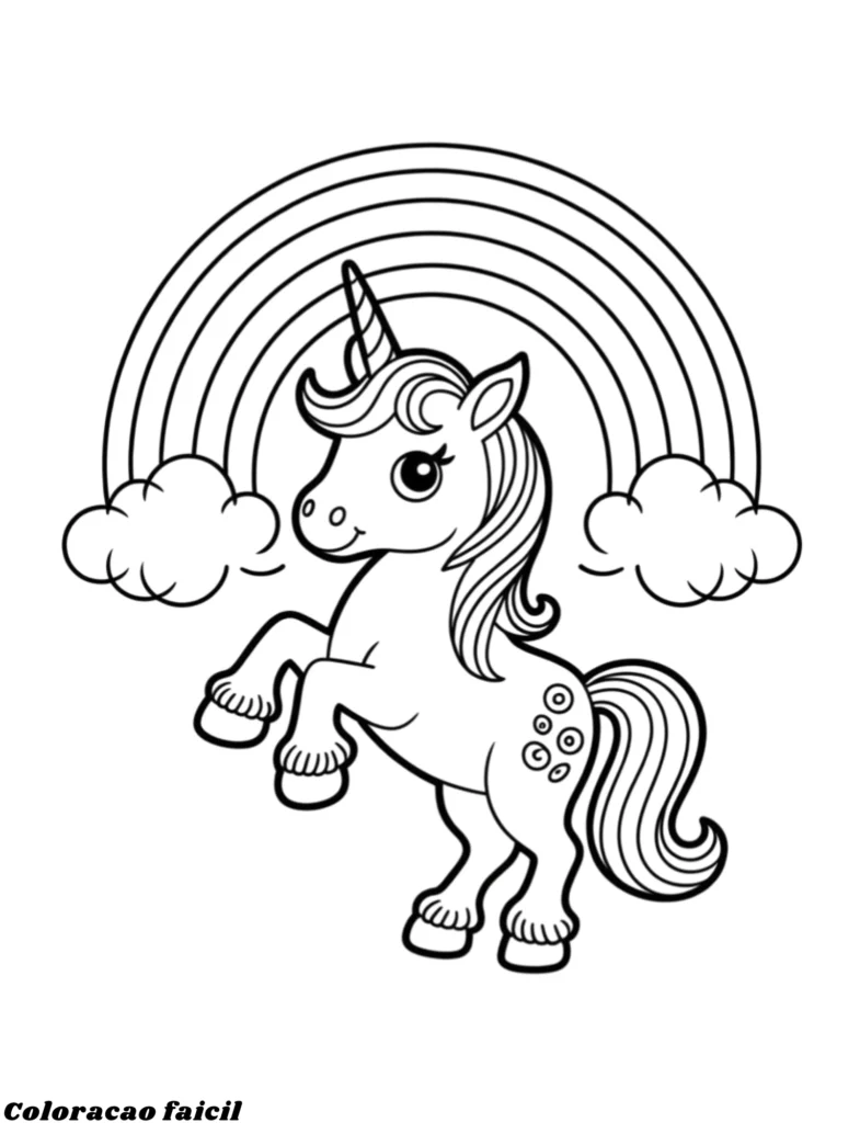 unicornio bebe para colorir