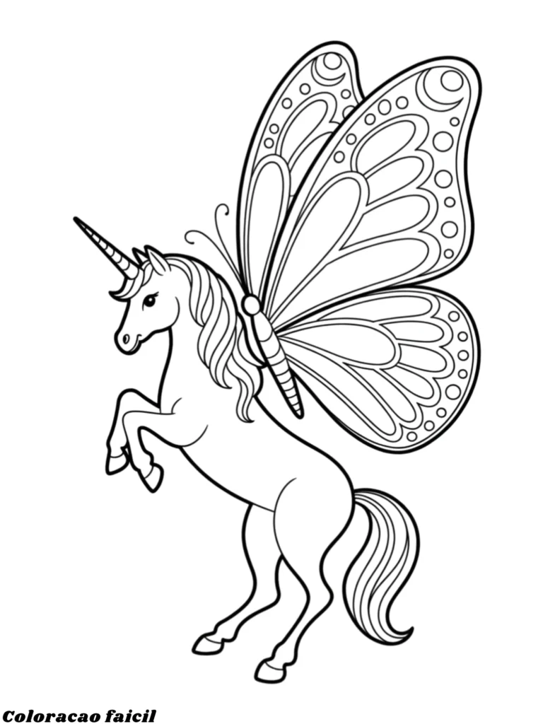 desenho do unicornio para colorir e imprimir