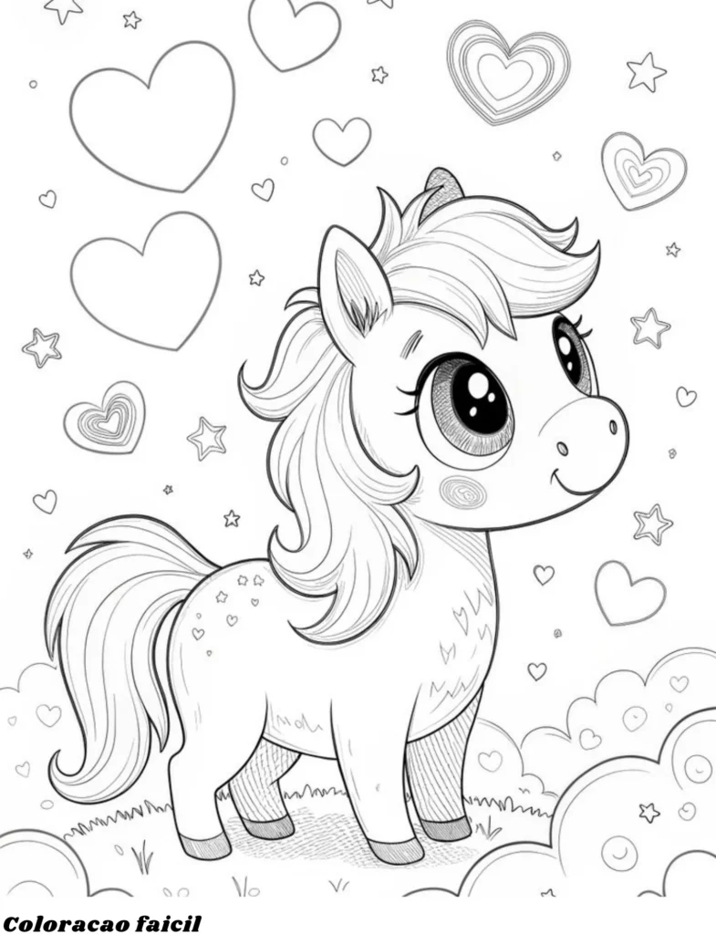 desenho de unicornio para imprimir e colorir
