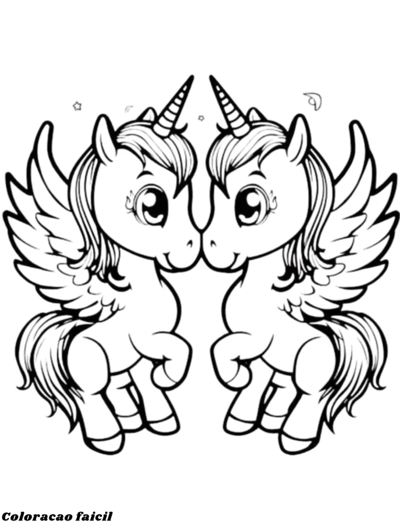 unicórnio kawaii desenho de unicornio para colorir e imprimir