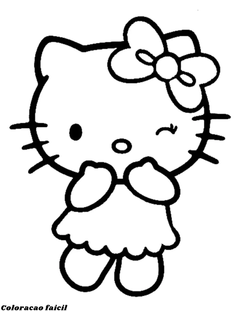 turma da hello kitty para colorir