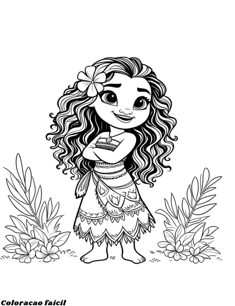 desenho da moana para colorir