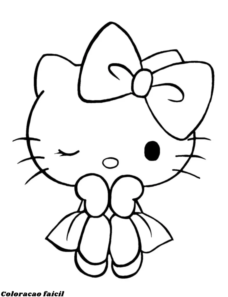 hello kitty desenho para colorir