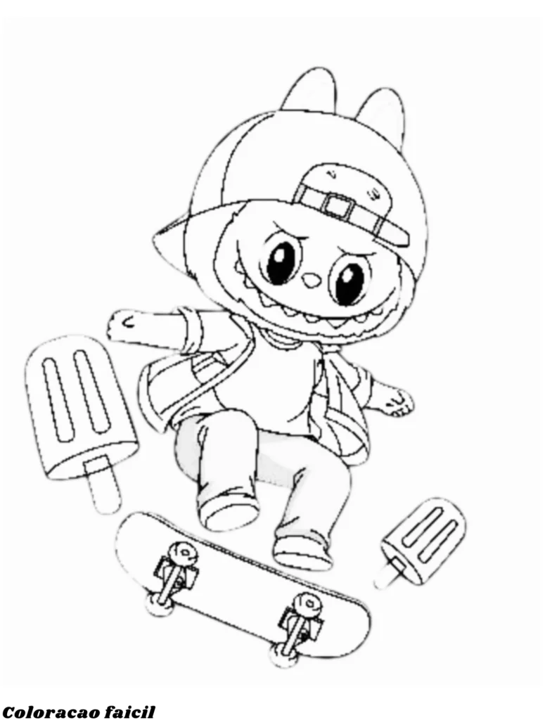 E por falar em personalidade marcante, dá só uma olhada nesta cena do Labubu se divertindo com o skate. Ele adora viver grandes aventuras!