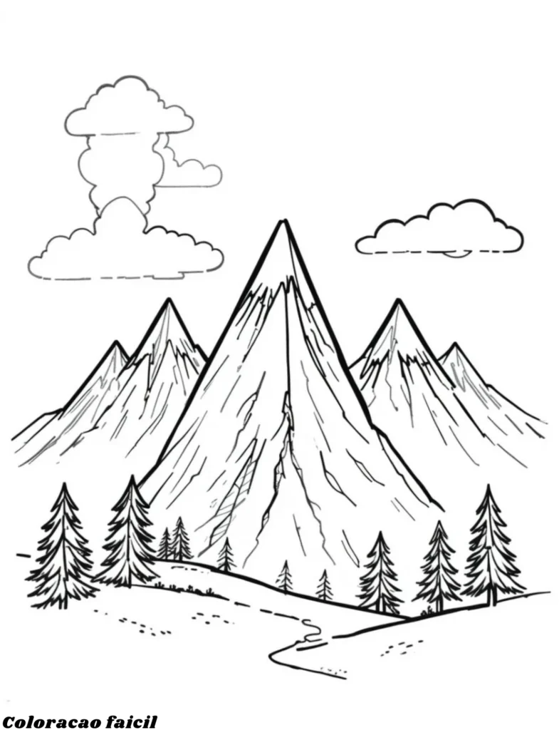 desenho de paisagens para colorir e imprimir