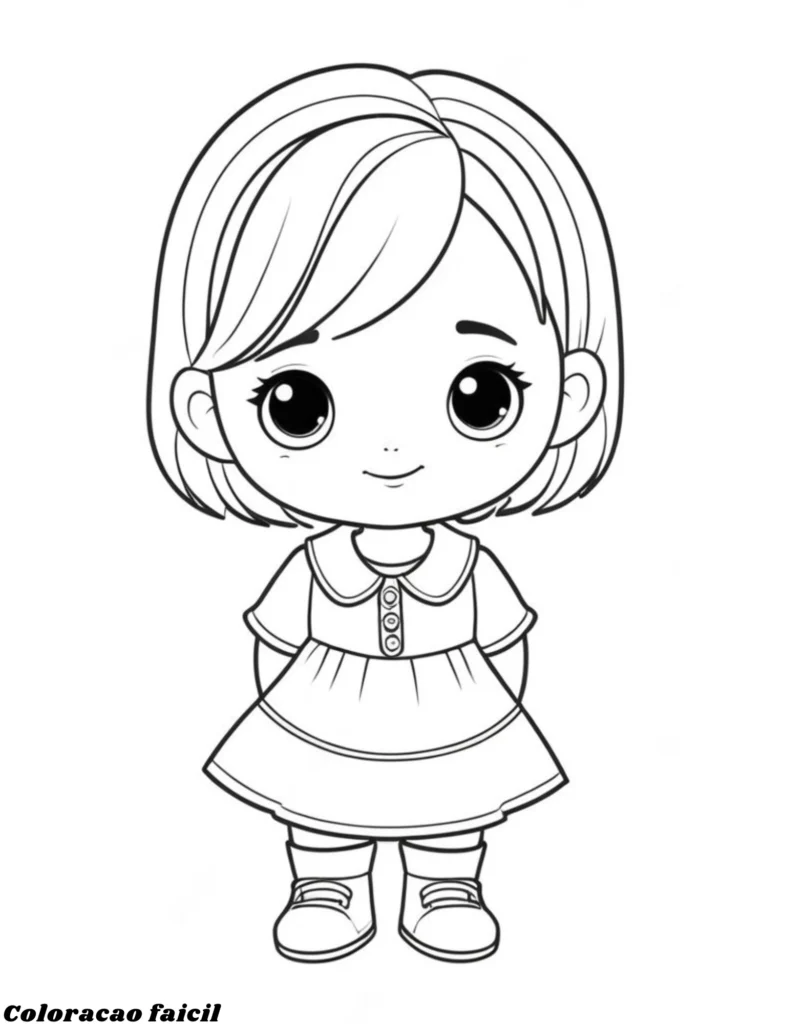 desenho de boneca para colorir e imprimir