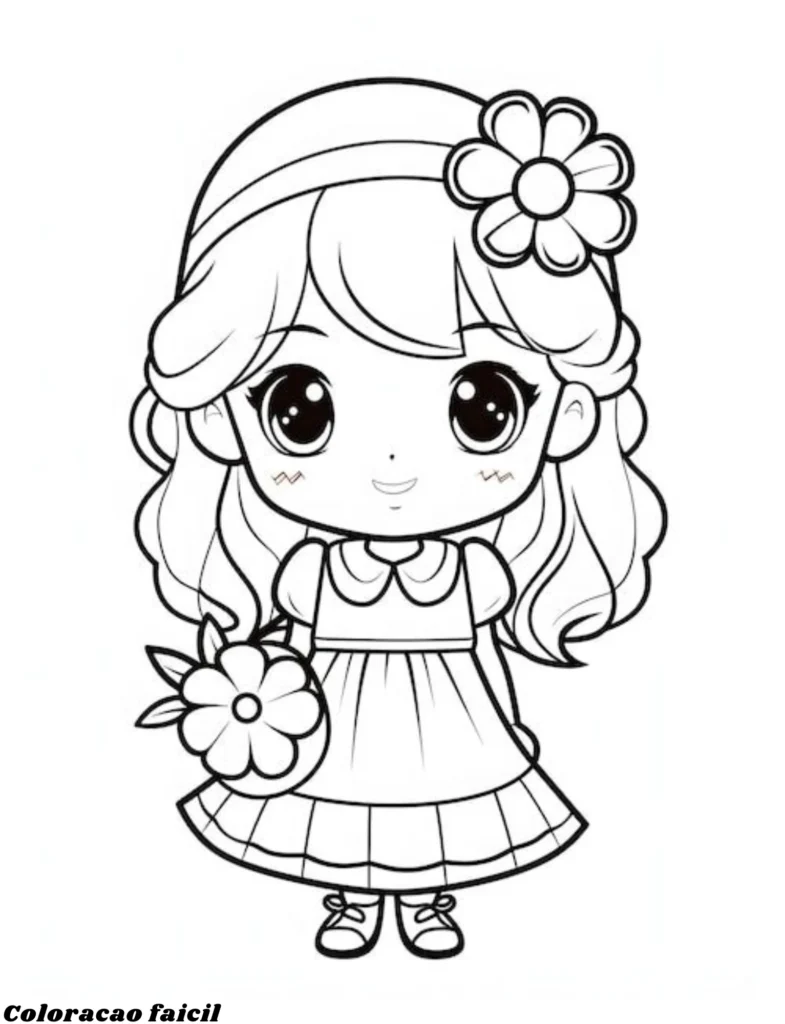 desenho de boneca para colorir e imprimir