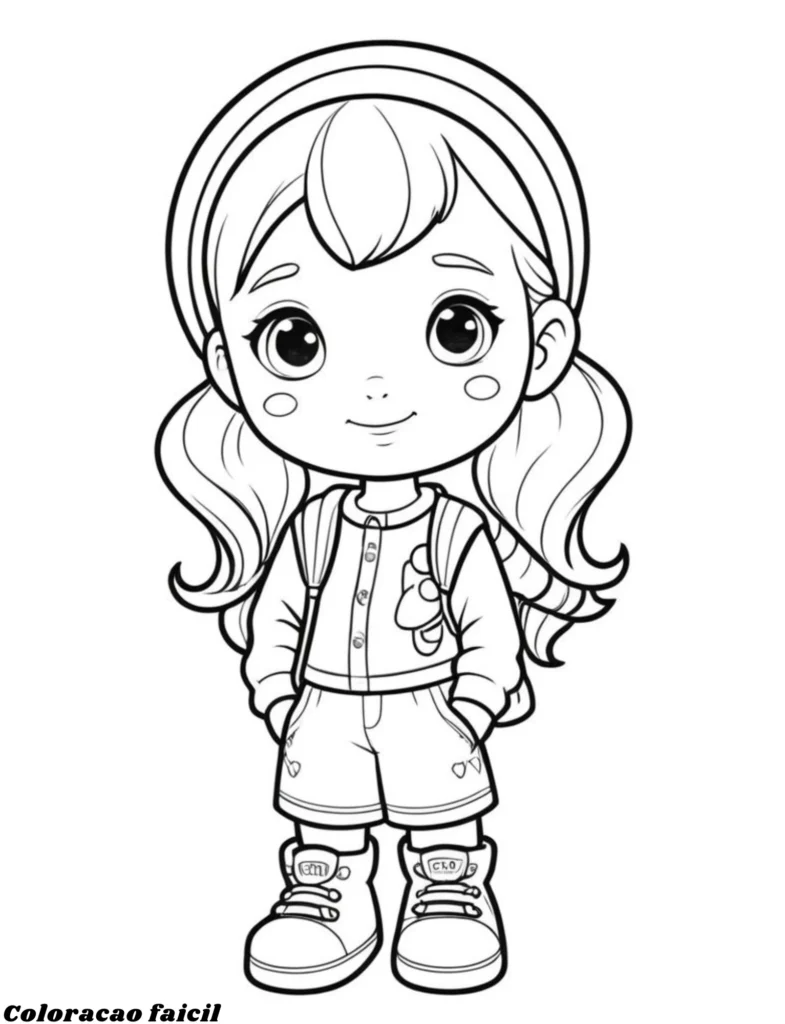 boneca para colorir