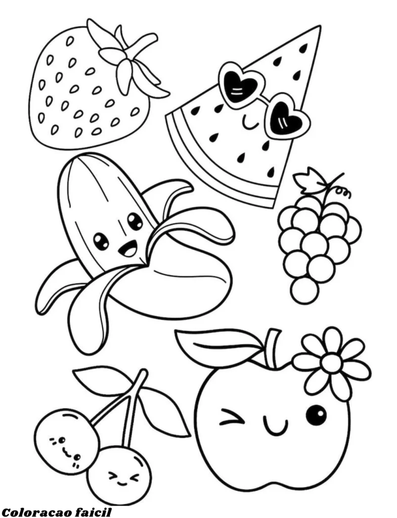 fruta para colorir