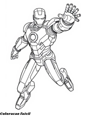 homem de ferro desenho para colorir