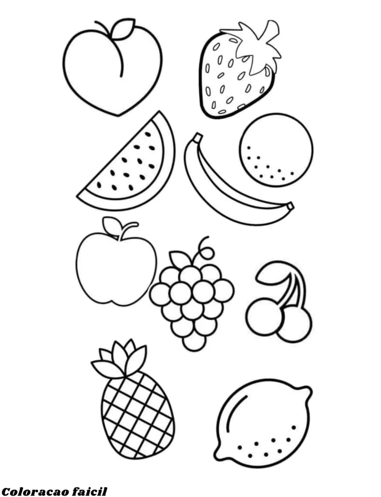 frutas colorir