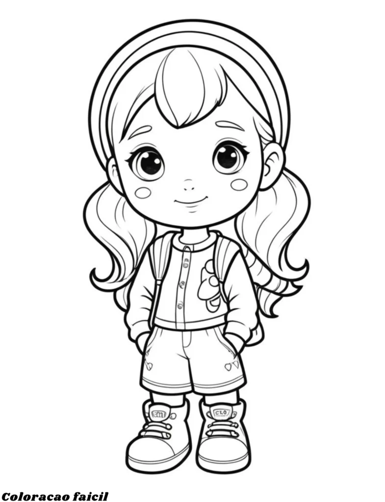 desenho de boneca para colorir