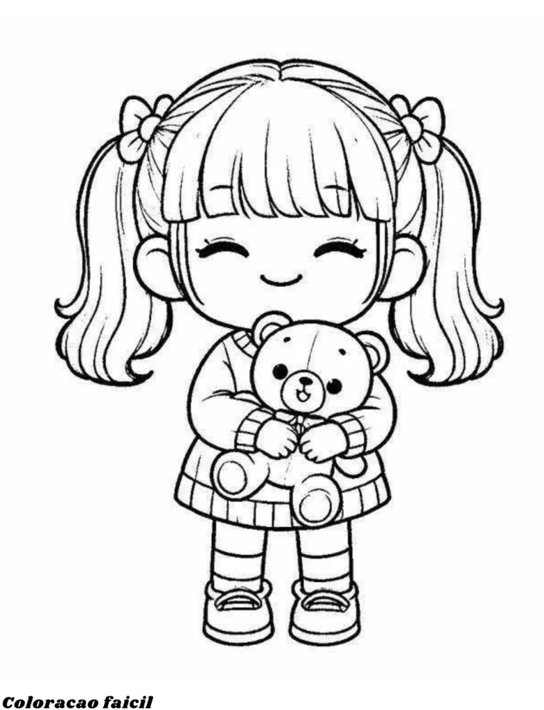 desenho de boneca para colorir