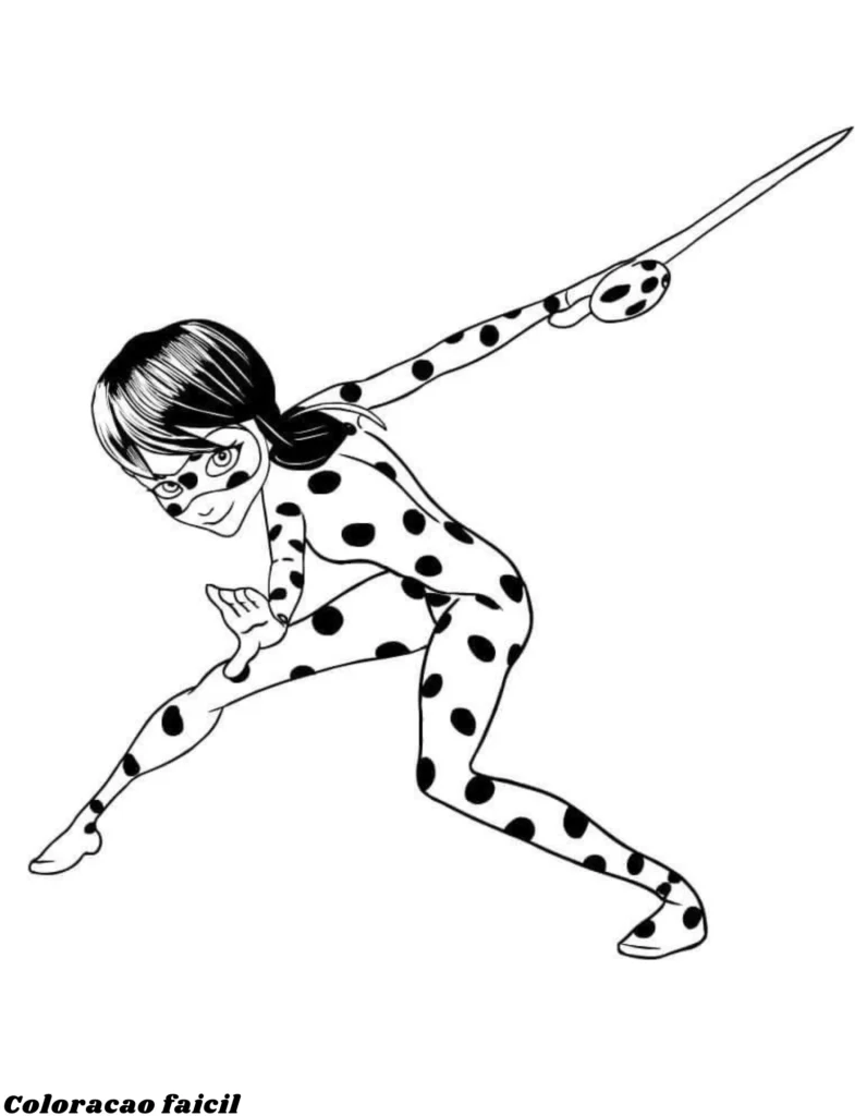 ladybug e cat noir para colorir