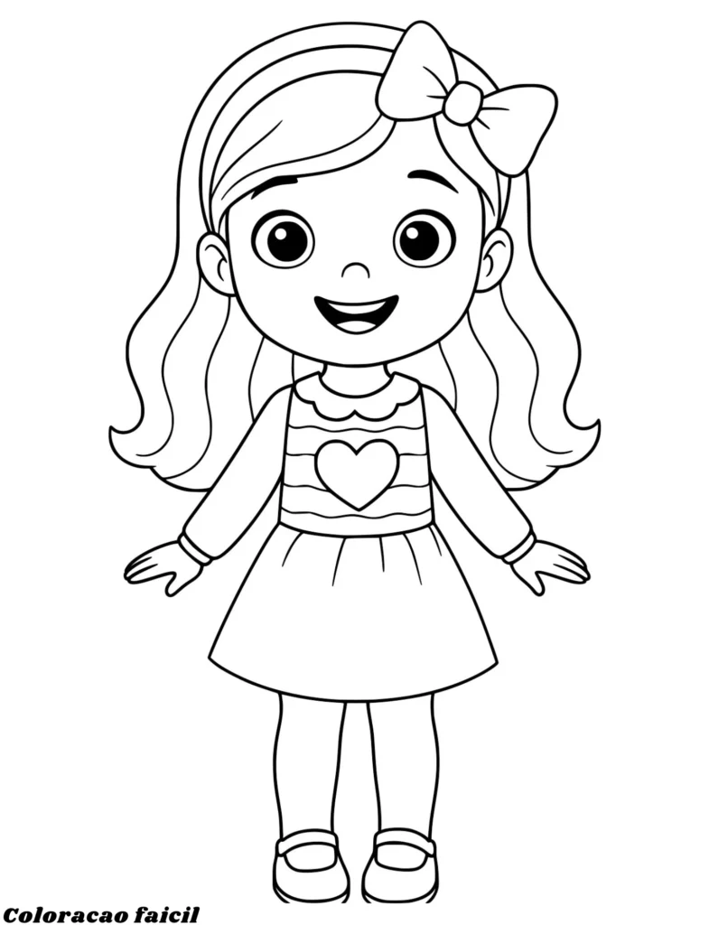 desenho boneca para colorir