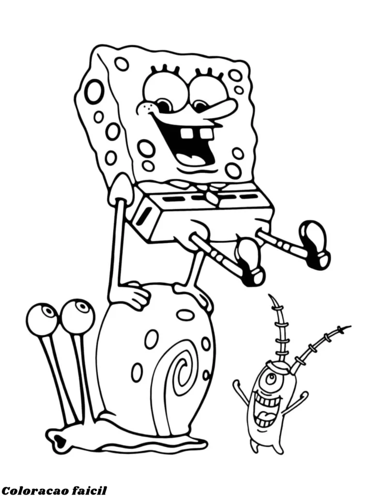 desenho colorir bob esponja