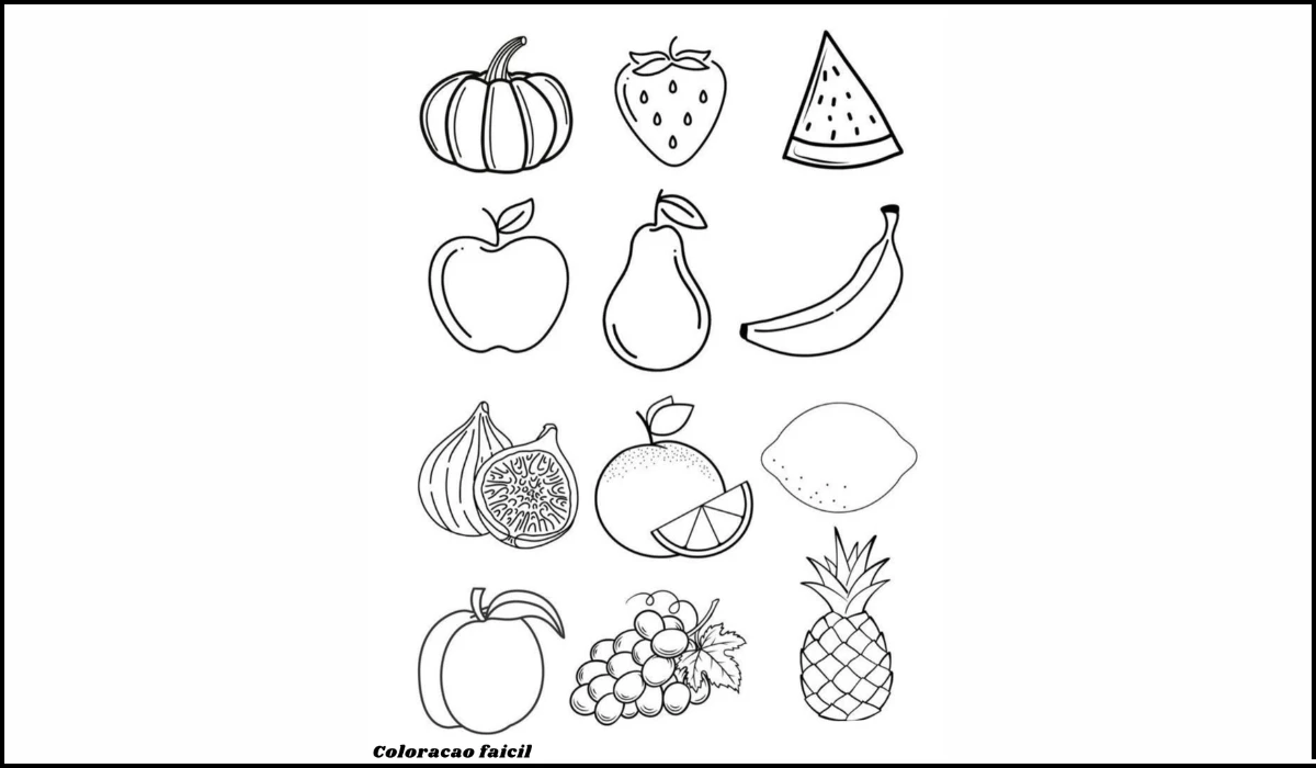 frutas para colorir
