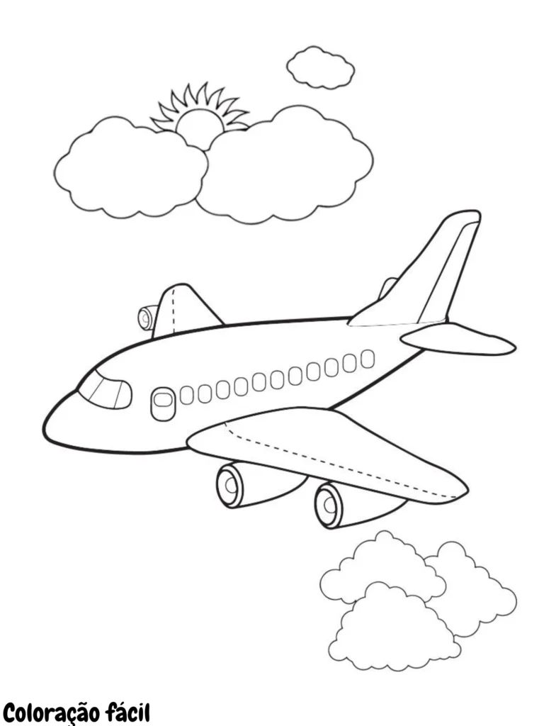 desenho de um aviao para pintar