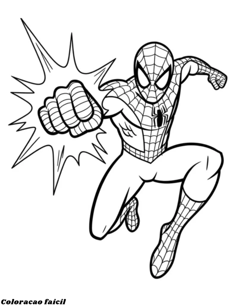 desenho pra pintar homem aranha