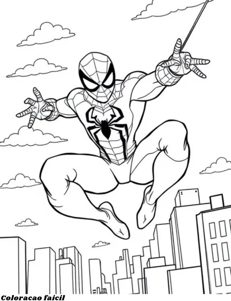 desenho para colorir homem aranha