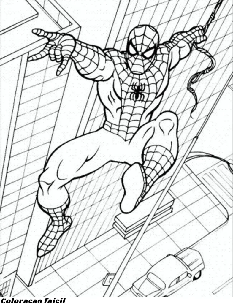 homem aranha desenho colorir